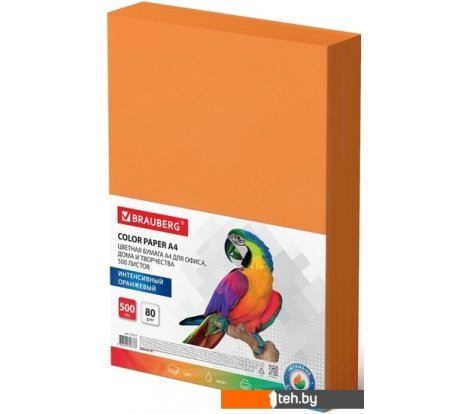  - Бумага и материалы для печати BRAUBERG А4 80 г/м2 500 л 115217 (оранжевый) - А4 80 г/м2 500 л 115217 (оранжевый)