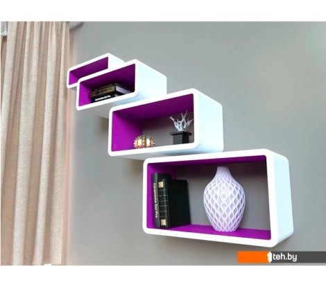  - Полки, стеллажи, системы хранения Qwerty Бангкок 72018 (белый/пурпурный, 3 шт) - Бангкок 72018 (белый/пурпурный, 3 шт)