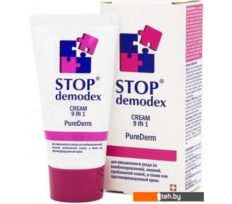  - Косметика по уходу за лицом Stop Demodex Крем для лица При демодекозах и акне 9 в1 PureDerm 50 мл - Крем для лица При демодекозах и акне 9 в1 PureDerm 50 мл
