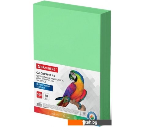  - Бумага и материалы для печати BRAUBERG А4 80 г/м2 500 л 115213 (зеленый) - А4 80 г/м2 500 л 115213 (зеленый)