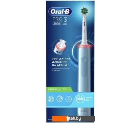  - Электрические зубные щетки и ирригаторы Oral-B Pro 3 3000 Cross Action D505.513.3 (голубой) - Pro 3 3000 Cross Action D505.513.3 (голубой)