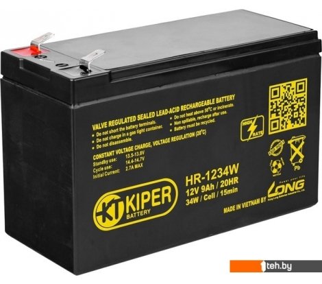  - Аккумуляторы для ИБП Kiper HR-1234W F2 (12В/9 А·ч) - HR-1234W F2 (12В/9 А·ч)