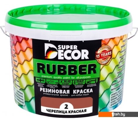  - Краски и эмали Super Decor Rubber 3 кг (№02 черепица красная) - Rubber 3 кг (№02 черепица красная)