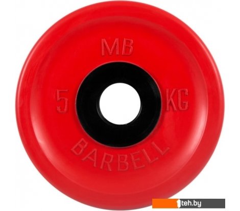  - Гантели, гири, штанги MB Barbell Евро-классик 51 мм (1x5 кг, красный) - Евро-классик 51 мм (1x5 кг, красный)