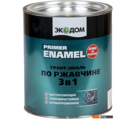  - Краски и эмали Экодом По ржавчине 3 в 1, 2.2 кг (черный) - По ржавчине 3 в 1, 2.2 кг (черный)