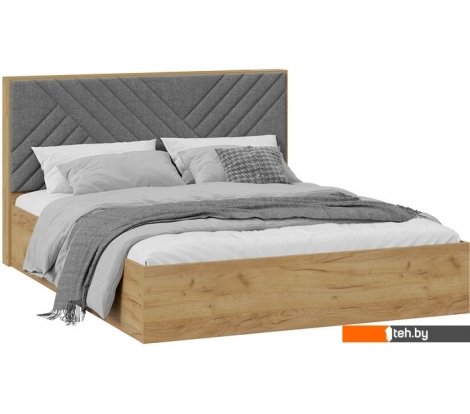  - Кровати Трия Хилтон универсальная тип 1 и заглушиной 160x200 (дуб крафт золотой/велюр серый) - Хилтон универсальная тип 1 и заглушиной 160x200 (дуб крафт золотой/велюр серый)