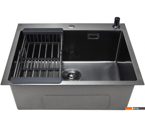 - Кухонные мойки Stellar Decor S6550NB-D (нано черный) - Decor S6550NB-D (нано черный)