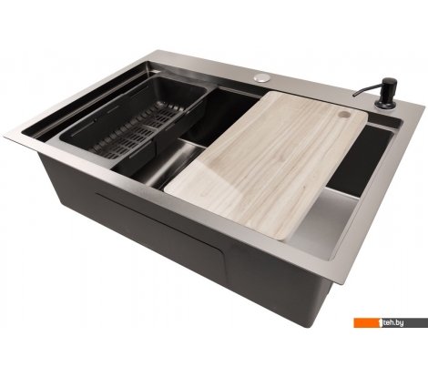  - Кухонные мойки Stellar S6050NB-A (нано черный, c доской) - S6050NB-A (нано черный, c доской)