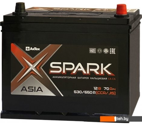  - Автомобильные аккумуляторы Spark Asia 530/650A EN/JIS R+ SPAA70-3-R (70 А·ч) - Asia 530/650A EN/JIS R+ SPAA70-3-R (70 А·ч)
