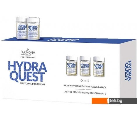  - Косметика по уходу за лицом Farmona Ампулы для лица Professional Hydra Quest увлажняющий концентрат для лица шеи декольте 10x5 мл - Ампулы для лица Professional Hydra Quest увлажняющий концентрат для лица шеи декольте 10x5 мл