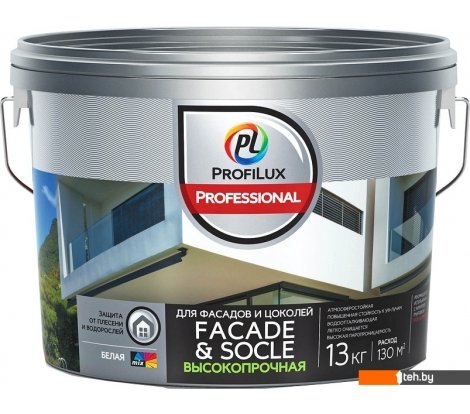  - Краски и эмали Profilux ВД Facade&Socle (13 кг, белый) - ВД Facade&Socle (13 кг, белый)