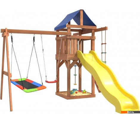  - Детские спортивные комплексы и игровые площадки National Tree Company Качели лодочка и прямоугольное гнездо Лодка IgroWoods ДП-9 - Качели лодочка и прямоугольное гнездо Лодка IgroWoods ДП-9