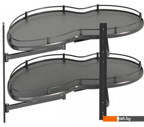  - Принадлежности для мытья, сушки, хранения посуды Starax Волшебный уголок поворотный S-3015-А (левое выдвижение, антрацит) - Волшебный уголок поворотный S-3015-А (левое выдвижение, антрацит)