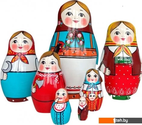  - Развивающие игрушки Брестская Фабрика Сувениров в стиле первой русской матрешки (набор 7 шт) - в стиле первой русской матрешки (набор 7 шт)