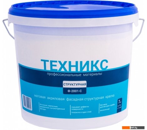  - Краски и эмали Техникс Структурная Ф-2001С P 7 кг (белый) - Структурная Ф-2001С P 7 кг (белый)