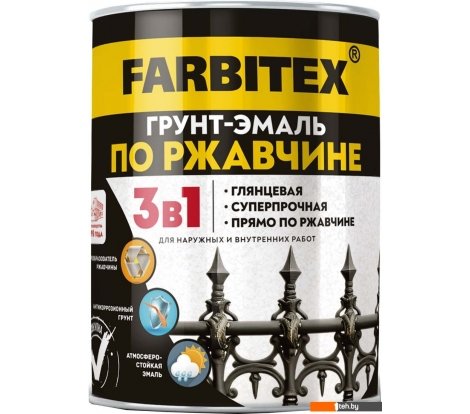 - Краски и эмали Farbitex По ржавчине 3в1 1.8 кг (синий) - По ржавчине 3в1 1.8 кг (синий)