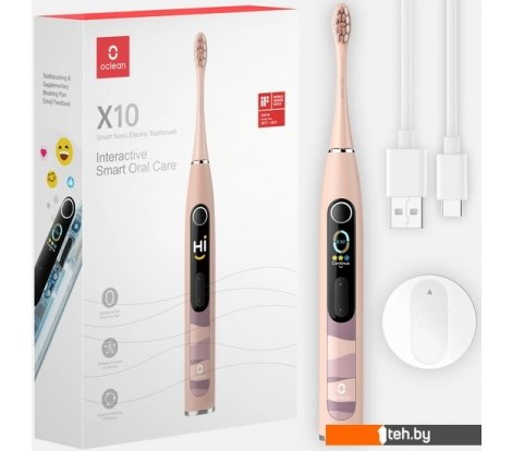  - Электрические зубные щетки и ирригаторы Oclean X10 Smart Electric Toothbrush (розовый) - X10 Smart Electric Toothbrush (розовый)
