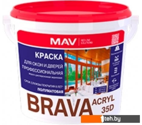  - Краски и эмали Brava Acryl 35D ВД-АК-1035Д 11 л (белый полуглянцевый) - Acryl 35D ВД-АК-1035Д 11 л (белый полуглянцевый)