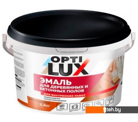  - Краски и эмали Оптилюкс Для пола акриловая 2.4 кг (серый лен) - Для пола акриловая 2.4 кг (серый лен)