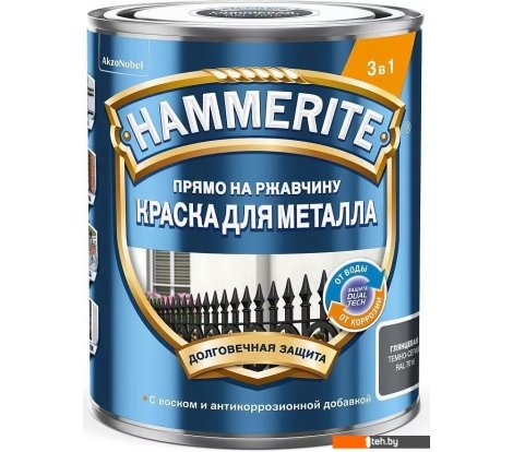  - Краски и эмали Hammerite Гладкая 0.75 л (темно-серый) - Гладкая 0.75 л (темно-серый)