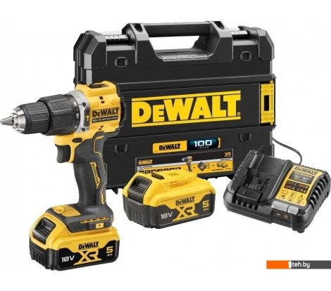  - Шуруповерты, гайковерты, электроотвертки DeWalt DCD100YP2T (с 2-мя АКБ 5 Ач, кейс) - DCD100YP2T (с 2-мя АКБ 5 Ач, кейс)