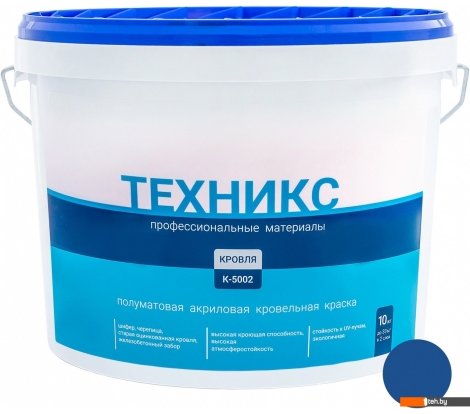 - Краски и эмали Техникс Для кровли К-5002 10 кг (синий) - Для кровли К-5002 10 кг (синий)