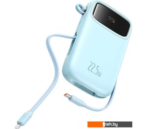 - Портативные зарядные устройства Baseus Qpow2 Dual-Cable Digital Display Fast Charge Power Bank 22.5W 10000mAh (голубой) - Qpow2 Dual-Cable Digital Display Fast Charge Power Bank 22.5W 10000mAh (голубой)