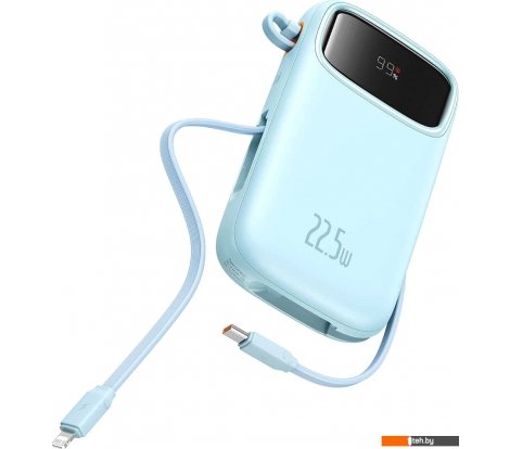 - Портативные зарядные устройства Baseus Qpow2 Dual-Cable Digital Display Fast Charge Power Bank 22.5W 10000mAh (голубой) - Qpow2 Dual-Cable Digital Display Fast Charge Power Bank 22.5W 10000mAh (голубой)