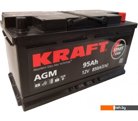  - Автомобильные аккумуляторы Kraft AGM 95 R+ - AGM 95 R+