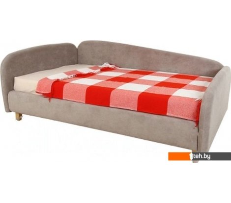  - Кровати DiArt Альба 0.9 левая (велюр Ultra Dove/ножки светлые) - Альба 0.9 левая (велюр Ultra Dove/ножки светлые)