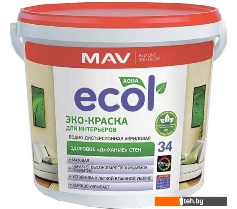 - Краски и эмали Ecol 33 ВД-АК-1033 11 л (белый) - 33 ВД-АК-1033 11 л (белый)