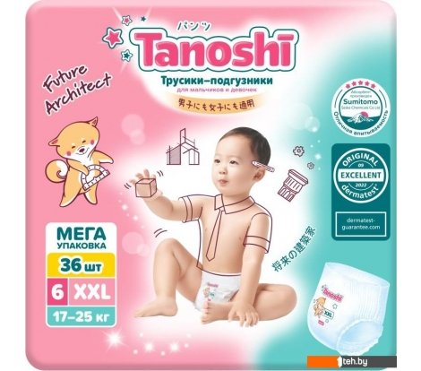  - Детские подгузники Tanoshi Baby Pants XXL 17-25 кг (36 шт) - Baby Pants XXL 17-25 кг (36 шт)