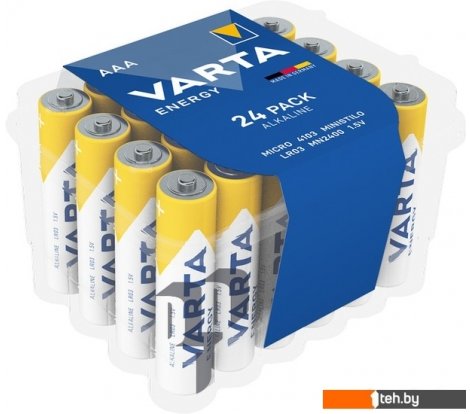  - Батарейки, аккумуляторы, зарядные Varta Energy LR03 AAA Alkaline 4103 229 224 24 шт - Energy LR03 AAA Alkaline 4103 229 224 24 шт