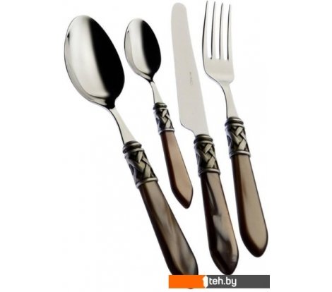  - Столовые приборы Bugatti Aladdin ALBOM-C4250 (24 шт, хром/оникс/состаренное серебро) - Aladdin ALBOM-C4250 (24 шт, хром/оникс/состаренное серебро)