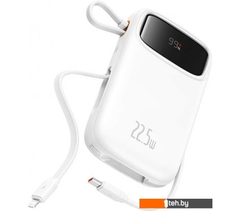 - Портативные зарядные устройства Baseus Qpow2 Dual-Cable Digital Display Fast Charge Power Bank 22.5W 20000mAh (белый) - Qpow2 Dual-Cable Digital Display Fast Charge Power Bank 22.5W 20000mAh (белый)
