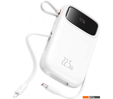  - Портативные зарядные устройства Baseus Qpow2 Dual-Cable Digital Display Fast Charge Power Bank 22.5W 20000mAh (белый) - Qpow2 Dual-Cable Digital Display Fast Charge Power Bank 22.5W 20000mAh (белый)