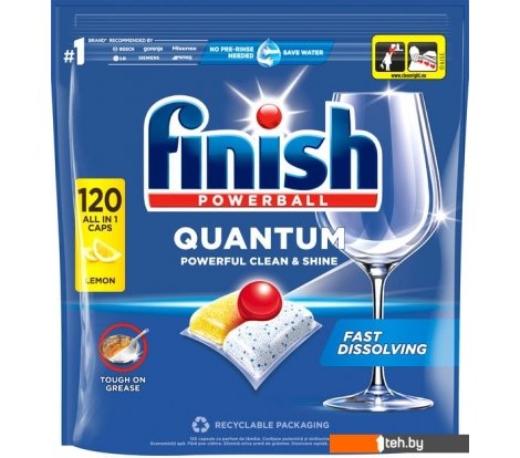 - Бытовая химия Finish Powerball Quantum All in 1 Lemon (120 шт) - Powerball Quantum All in 1 Lemon (120 шт)