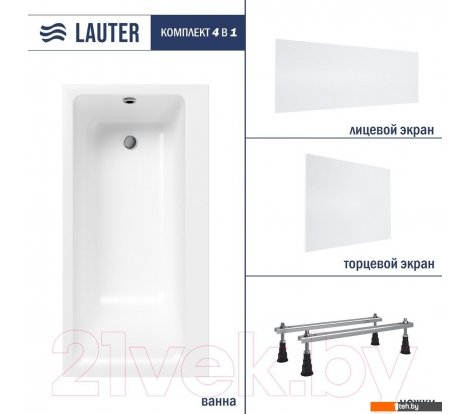  - Ванны Lauter Seraphina 170x80 2112170L (с ножками, лицевым и торцевым экранами) - Seraphina 170x80 2112170L (с ножками, лицевым и торцевым экранами)