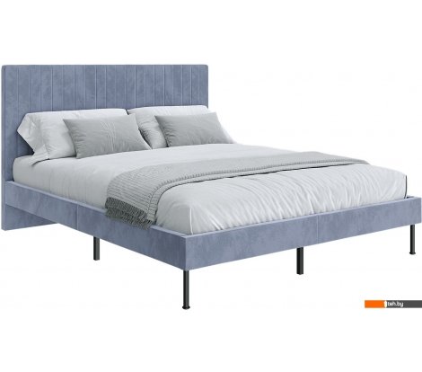  - Кровати НК-Мебель Novel 140x200 26011198 (велюр светло-серый) - Novel 140x200 26011198 (велюр светло-серый)