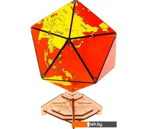  - Сборные модели Eco-Wood-Art Глобус-икосаэдр (красный) - Глобус-икосаэдр (красный)