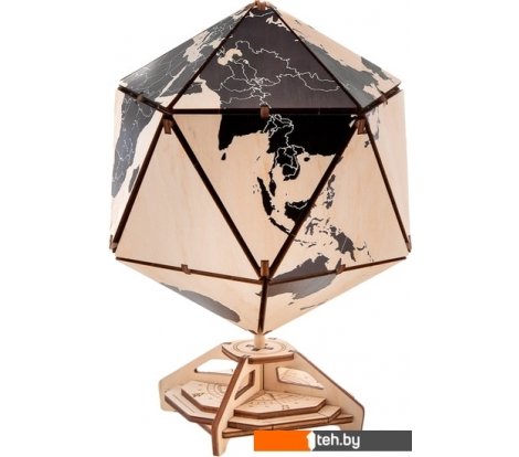  - Сборные модели Eco-Wood-Art Глобус-икосаэдр (черный) - Глобус-икосаэдр (черный)