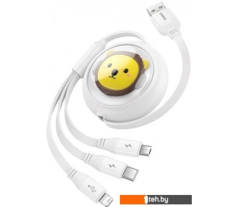  - Кабели, адаптеры, разветвители Baseus CB000063 USB Type-A - Lightning/USB Type-C/microUSB (1.1 м, белый) - CB000063 USB Type-A - Lightning/USB Type-C/microUSB (1.1 м, белый)