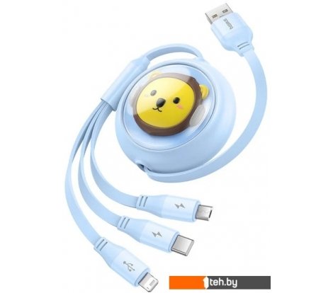  - Кабели, адаптеры, разветвители Baseus CB000063 USB Type-A - Lightning/USB Type-C/microUSB (1.1 м, синий) - CB000063 USB Type-A - Lightning/USB Type-C/microUSB (1.1 м, синий)