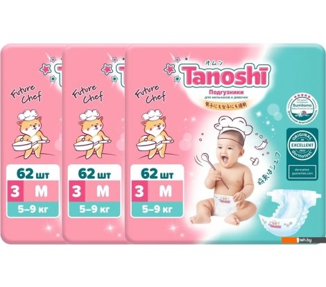  - Детские подгузники Tanoshi M 5-9 кг (186 шт) - M 5-9 кг (186 шт)
