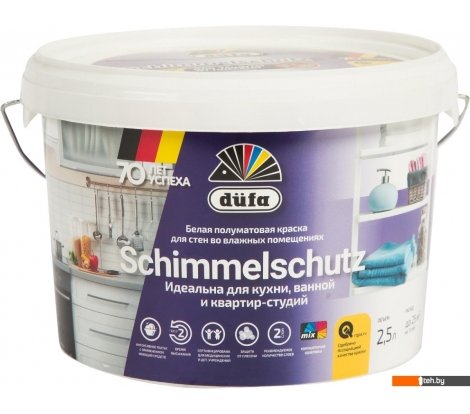 - Краски и эмали Dufa ВД Schimmelschutz (2.5 л, белый) - ВД Schimmelschutz (2.5 л, белый)
