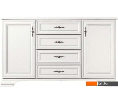  - Комоды, тумбы Black Red White Kentaki S320-KOM2D4S (белый/белый) - Kentaki S320-KOM2D4S (белый/белый)