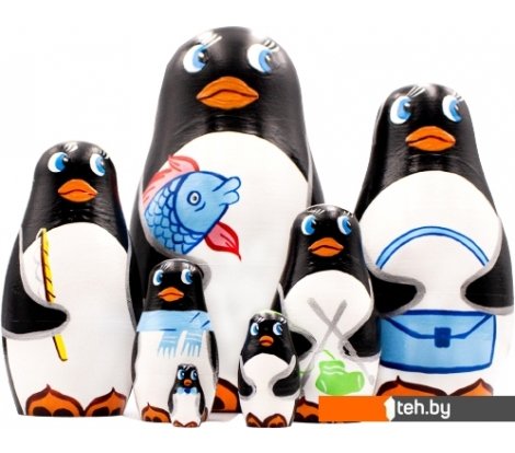  - Развивающие игрушки Брестская Фабрика Сувениров Cемья пингвинов (набор 7 шт) - Cемья пингвинов (набор 7 шт)