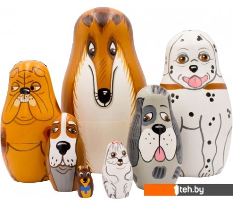  - Развивающие игрушки Брестская Фабрика Сувениров Собаки разных пород (набор 7 шт) - Собаки разных пород (набор 7 шт)