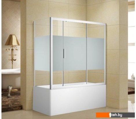  - Шторки и карнизы для ванн и поддонов Aquanet Practic AE10-B-160H150U-CP (прозрачное стекло) - Practic AE10-B-160H150U-CP (прозрачное стекло)