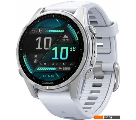 - Умные часы и браслеты Garmin Fenix 8 43мм (серебристый, белый ремешок) - Fenix 8 43мм (серебристый, белый ремешок)